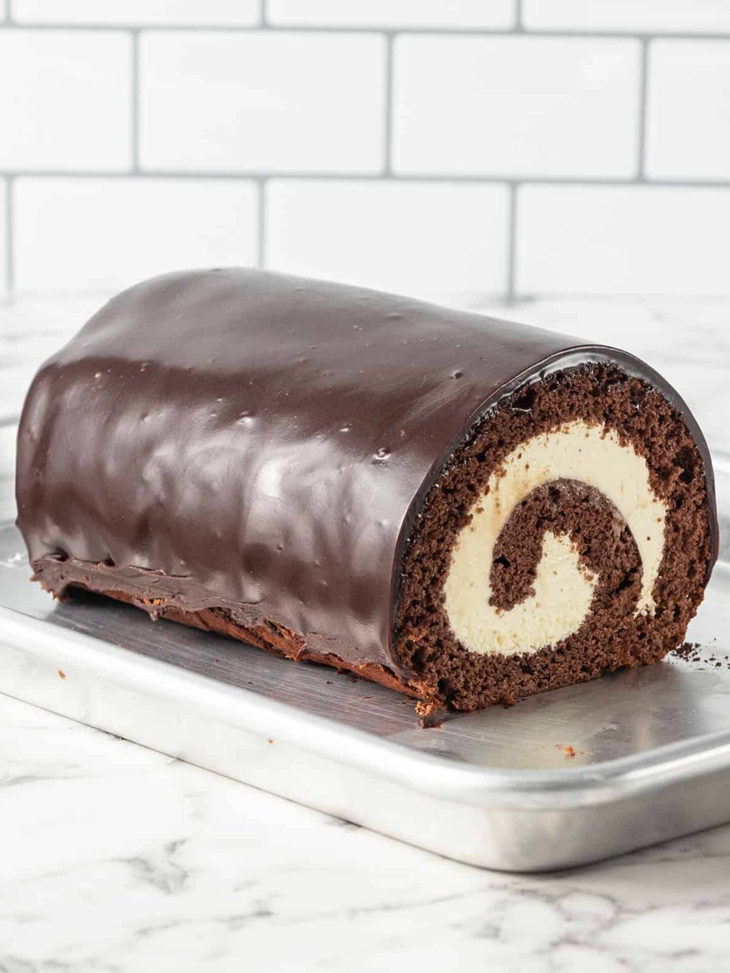 Chocolate Swiss Roll Cake