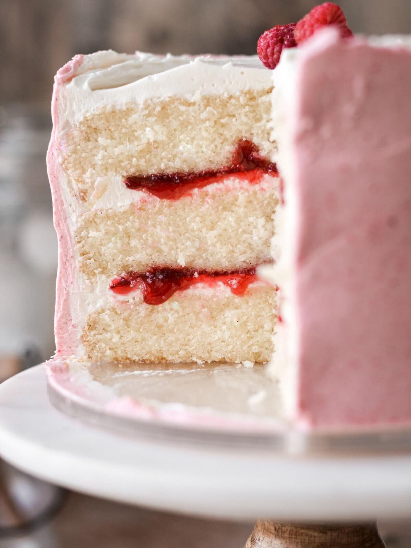 Vanilla Raspberry Cake