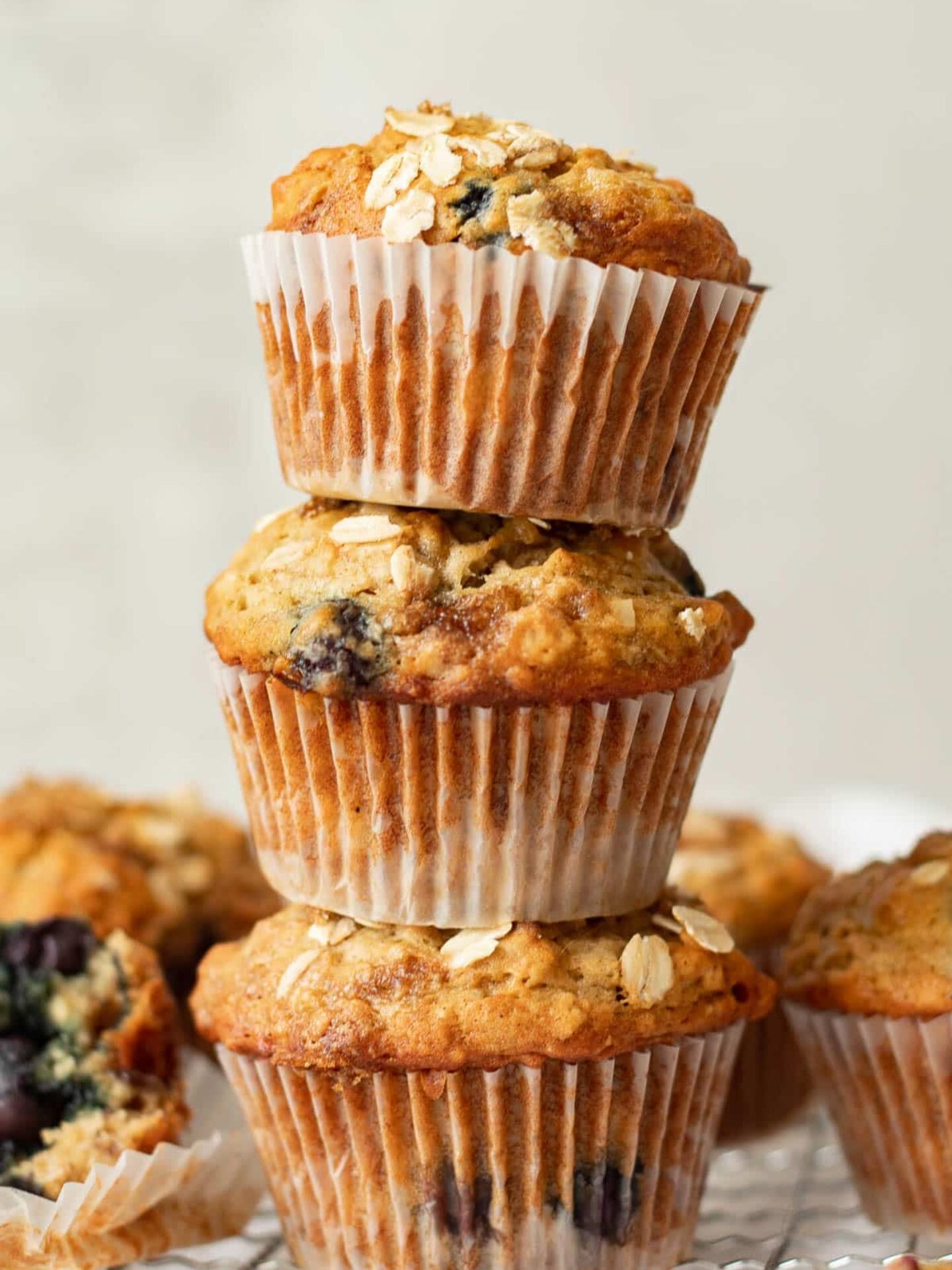 Banana Blueberry Oatmeal Muffins