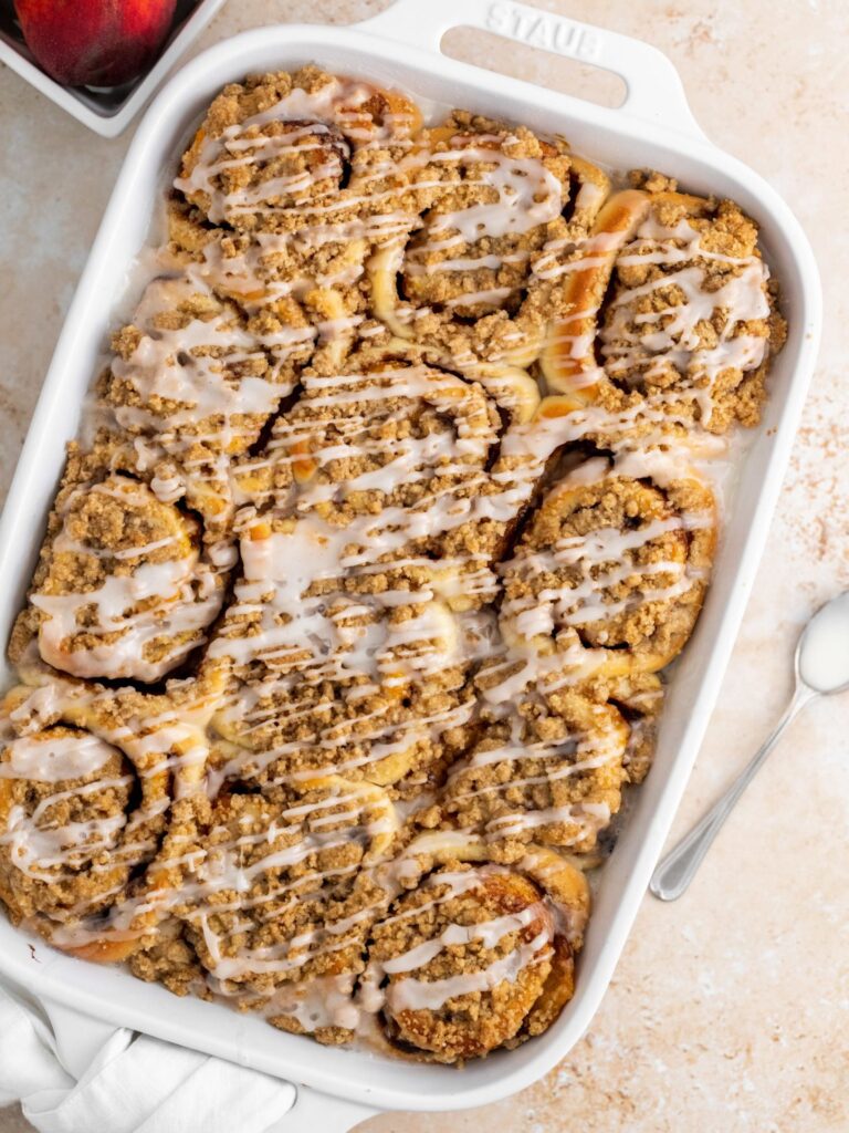 Peach Cobbler Cinnamon Rolls